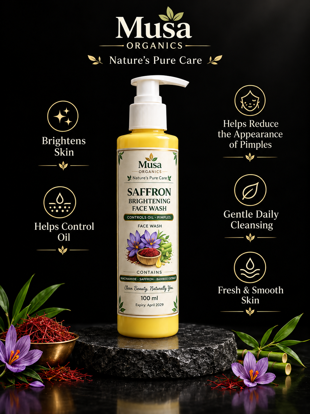 Saffron Brightening Face Wash – 100g