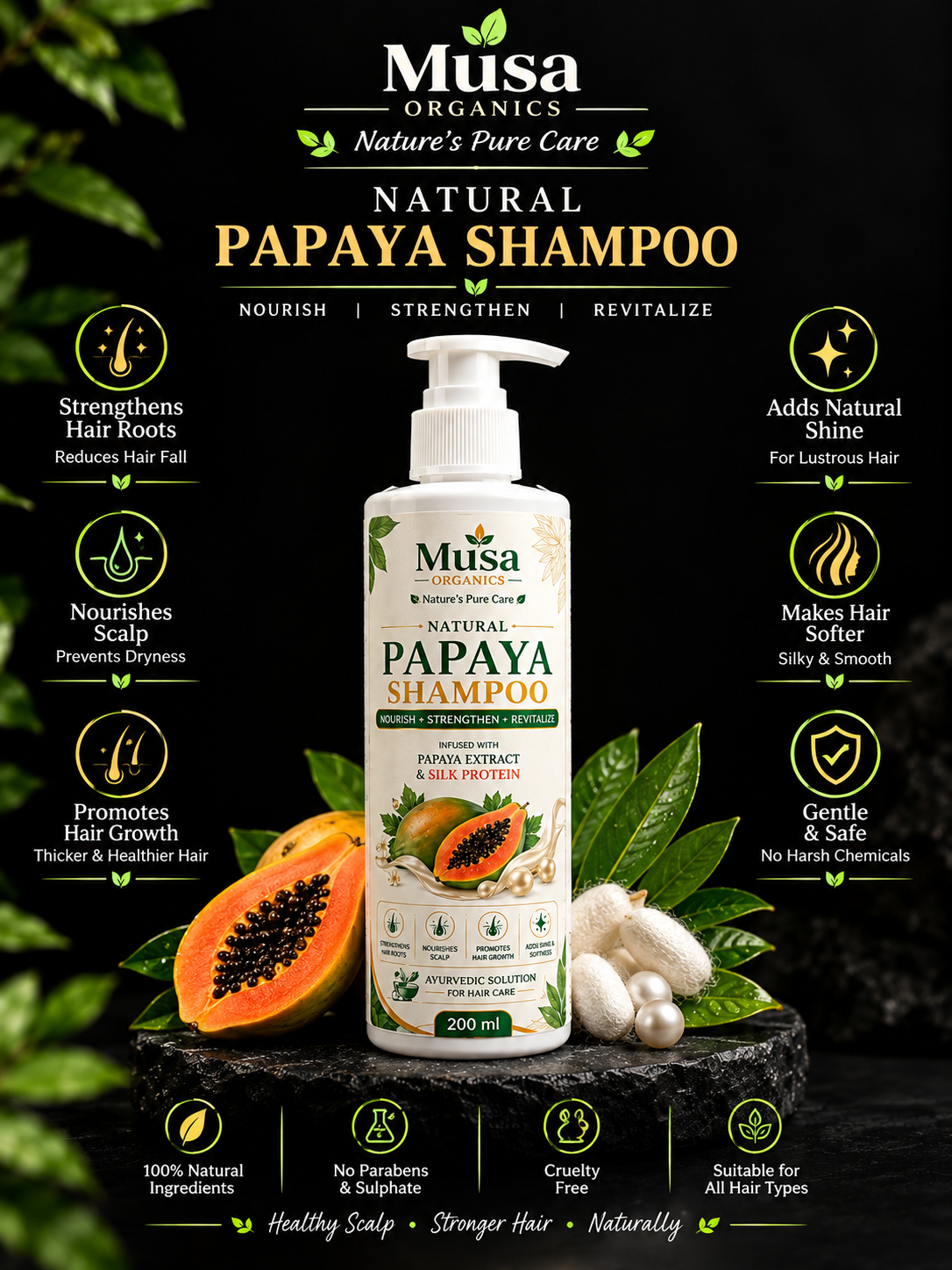 Papaya hydrating shampoo -200g