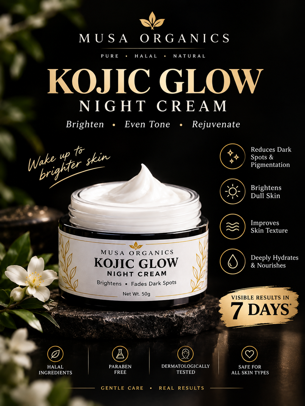 Kojic Glow Night Cream - 50g